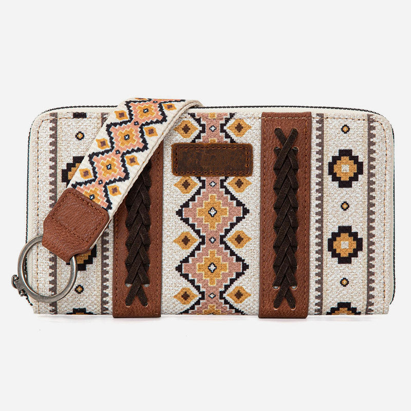 Bohemian Geldbörse Vintage Canvas Ethno-Stil Kleine Clutch für Frauen