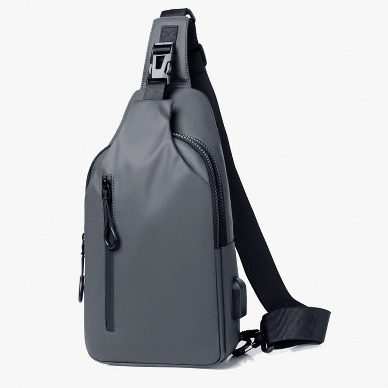 Mehrzweck-Slingbag, wasserdicht, Brusttasche für Herren mit USB-Ladegerät 