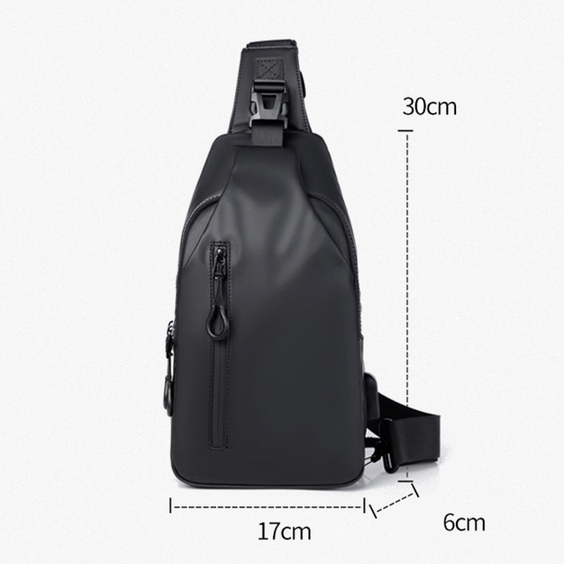 Mehrzweck-Slingbag, wasserdicht, Brusttasche für Herren mit USB-Ladegerät 