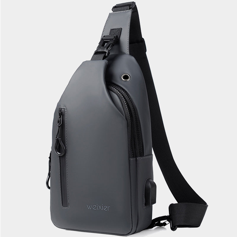 Mehrzweck-Slingbag, wasserdicht, Brusttasche für Herren mit USB-Ladegerät 