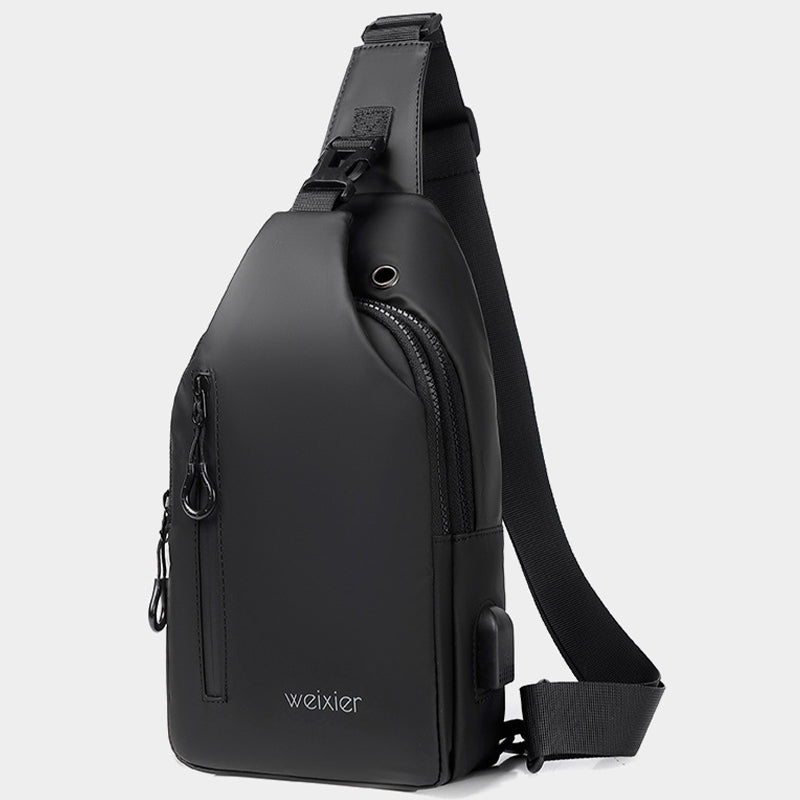 Mehrzweck-Slingbag, wasserdicht, Brusttasche für Herren mit USB-Ladegerät 