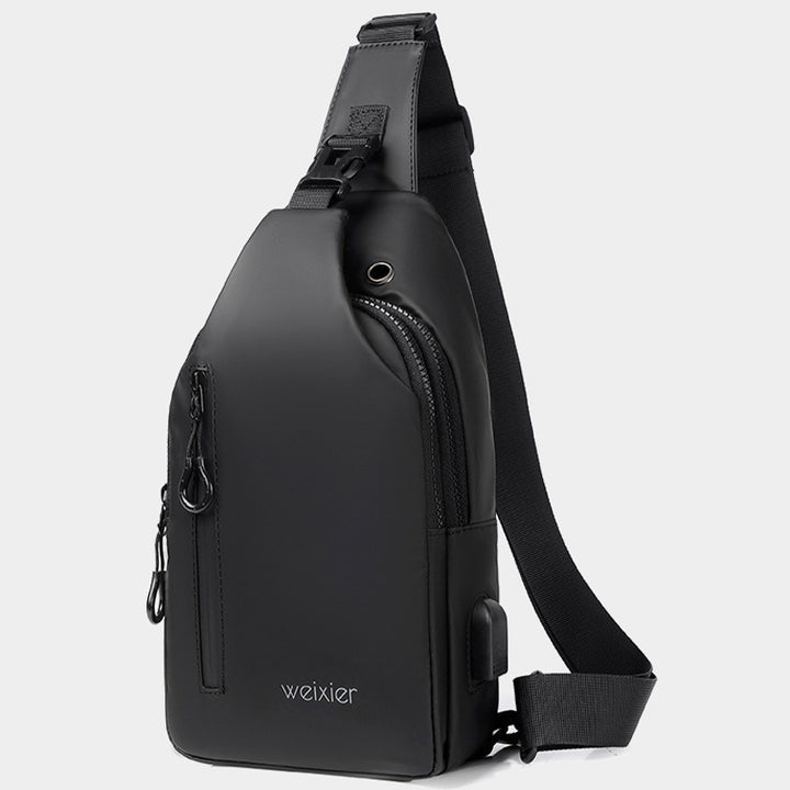 Mehrzweck-Slingbag, wasserdicht, Brusttasche für Herren mit USB-Ladegerät 
