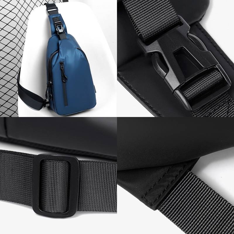 Mehrzweck-Slingbag, wasserdicht, Brusttasche für Herren mit USB-Ladegerät 