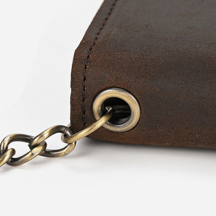 Geldbörse mit Kette für Herren, mehrere Kartenfächer, dreifach faltbar