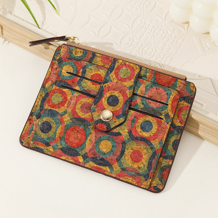 Vintage Bohemian Kleine Brieftasche Umweltfreundliche Ultra Dünne Karte Tasche