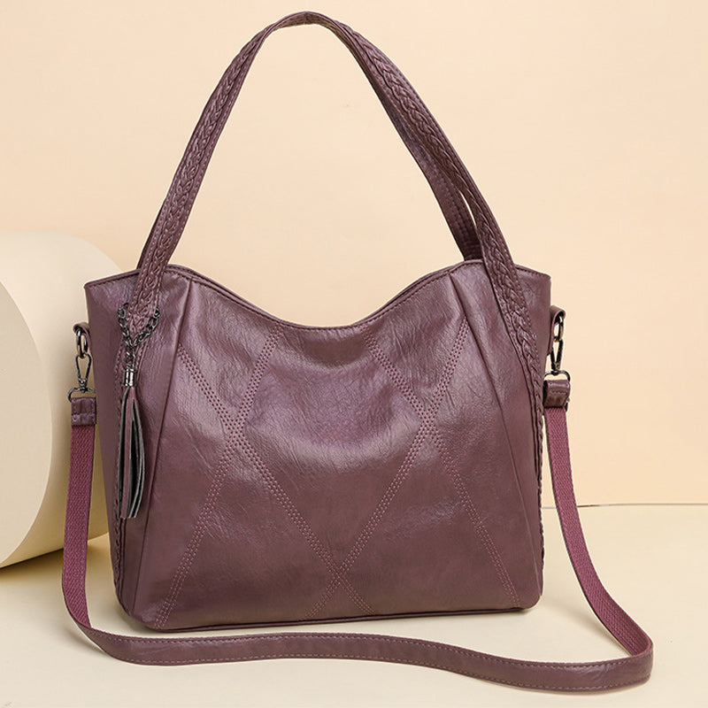 Retro gewebte Muster Tote Quaste Umhängetasche für Frauen Pendler