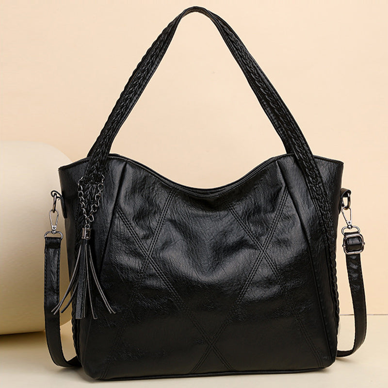 Retro gewebte Muster Tote Quaste Umhängetasche für Frauen Pendler