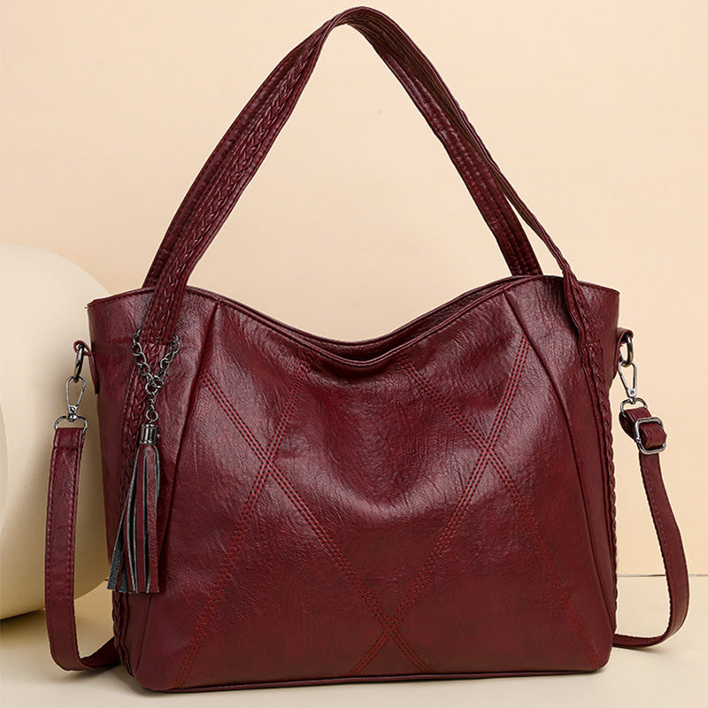 Retro gewebte Muster Tote Quaste Umhängetasche für Frauen Pendler