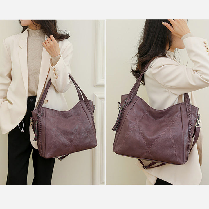Retro gewebte Muster Tote Quaste Umhängetasche für Frauen Pendler