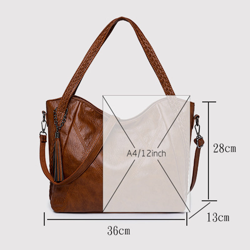 Retro gewebte Muster Tote Quaste Umhängetasche für Frauen Pendler