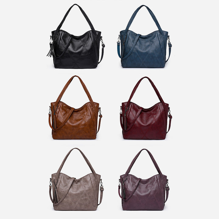 Retro gewebte Muster Tote Quaste Umhängetasche für Frauen Pendler