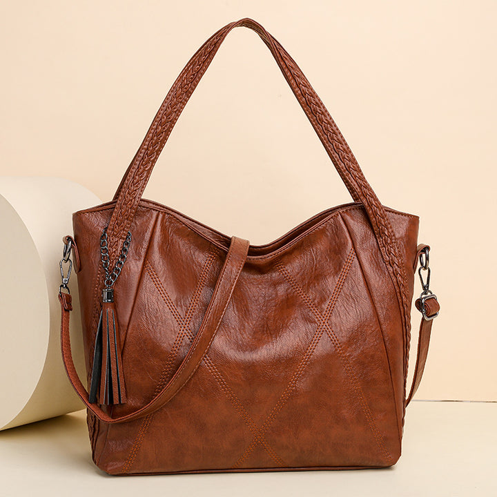 Retro gewebte Muster Tote Quaste Umhängetasche für Frauen Pendler