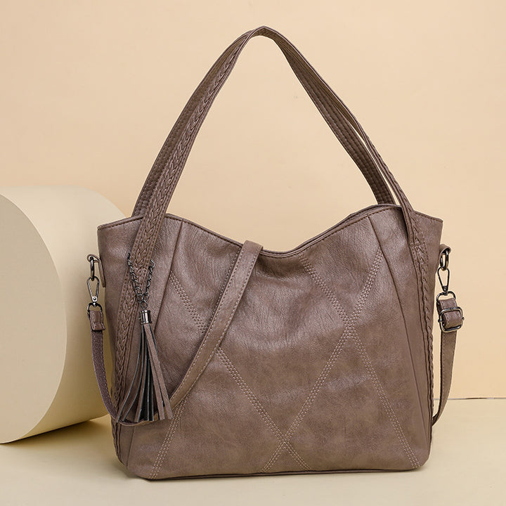 Retro gewebte Muster Tote Quaste Umhängetasche für Frauen Pendler