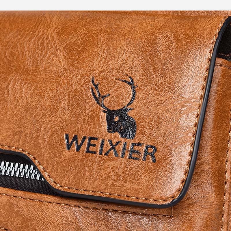 Minimalistische Schultertasche aus einfarbigem Leder für Männer und Frauen