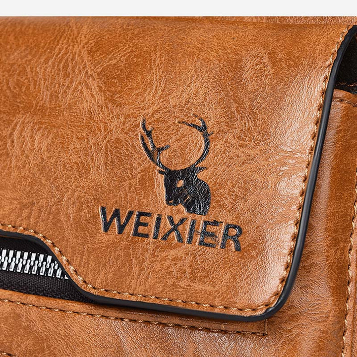 Minimalistische Schultertasche aus einfarbigem Leder für Männer und Frauen