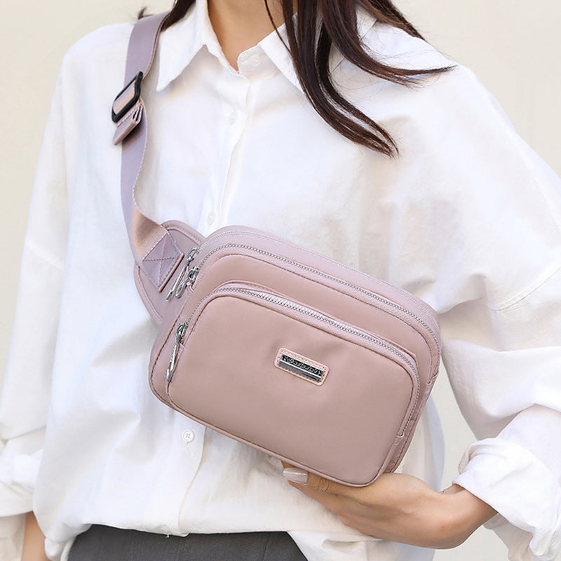 Minimalistische Hüfttasche mit drei Fächern für Damen, tragbare Umhängetasche