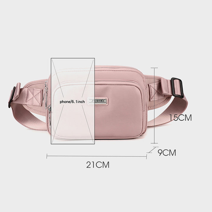 Minimalistische Hüfttasche mit drei Fächern für Damen, tragbare Umhängetasche