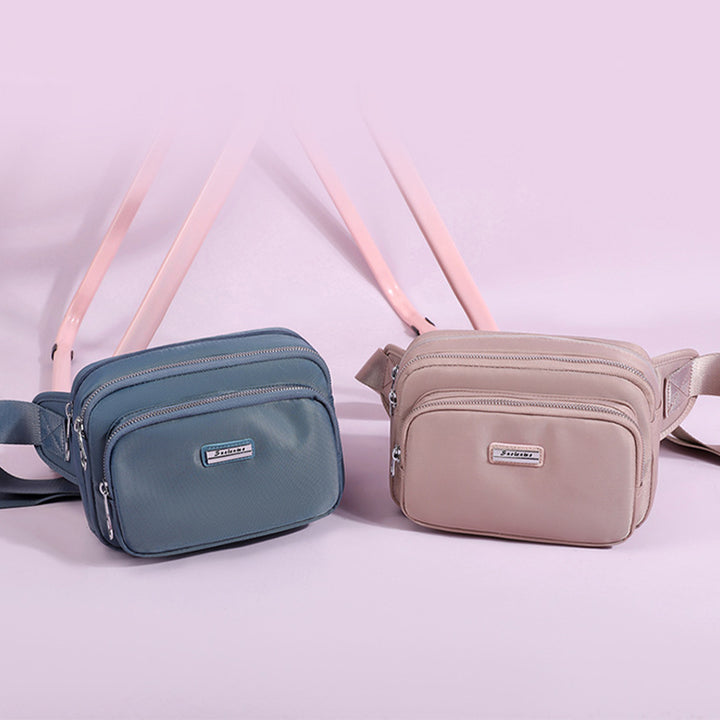 Minimalistische Hüfttasche mit drei Fächern für Damen, tragbare Umhängetasche
