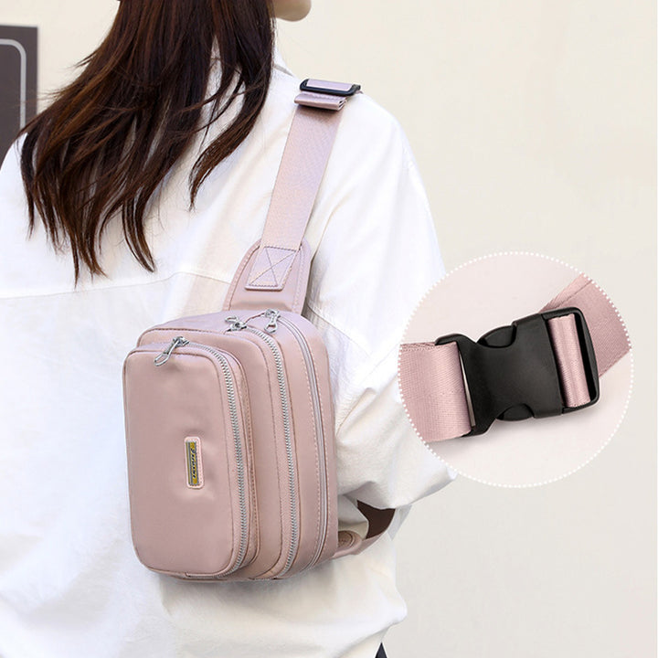 Minimalistische Hüfttasche mit drei Fächern für Damen, tragbare Umhängetasche
