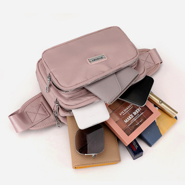 Minimalistische Hüfttasche mit drei Fächern für Damen, tragbare Umhängetasche