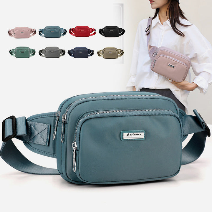 Minimalistische Hüfttasche mit drei Fächern für Damen, tragbare Umhängetasche