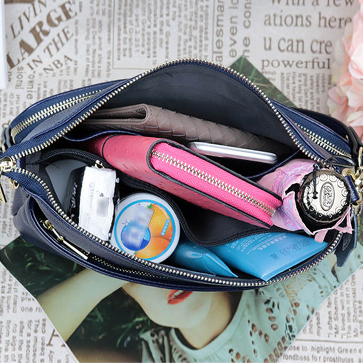 Pebble Umhängetasche aus echtem Leder für Damen, einfache Unterarm-Geldbörse