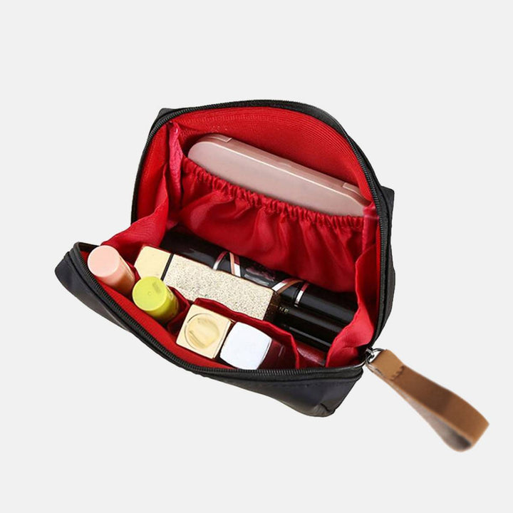 Kleine Make-up-Tasche für Frauen, Lippenstift-Kosmetiktasche mit Doppelreißverschluss