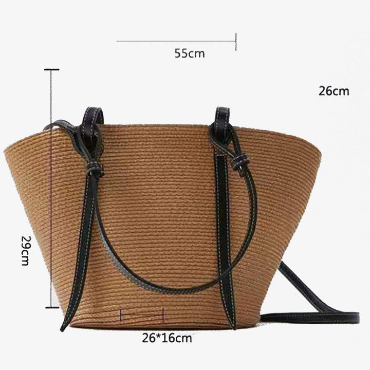 Große Strohtasche für Damen, Urlaub, Strand, Umhängetasche
