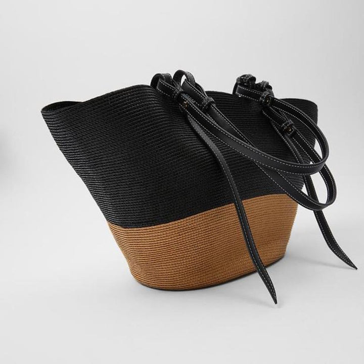 Große Strohtasche für Damen, Urlaub, Strand, Umhängetasche