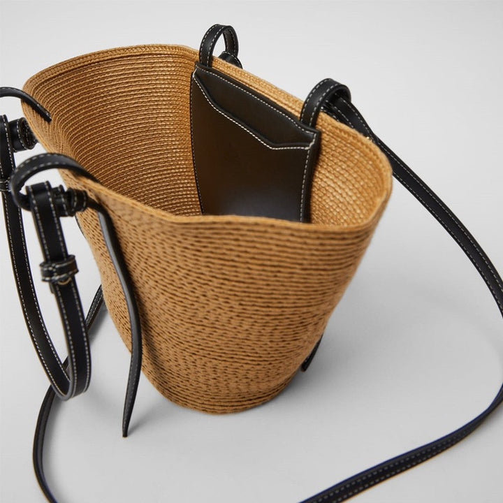 Große Strohtasche für Damen, Urlaub, Strand, Umhängetasche