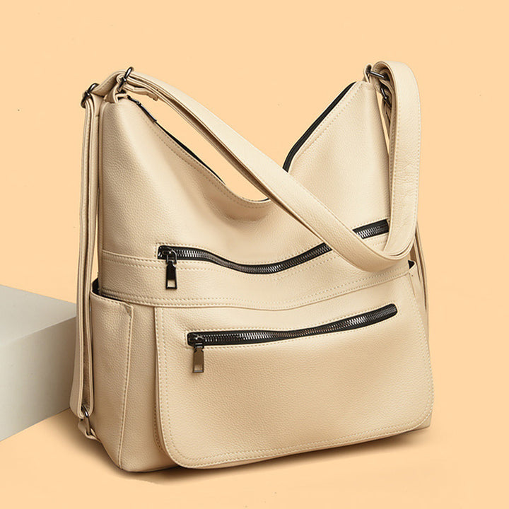 Multifunktionaler großer Business-Lederrucksack für Damen, umwandelbar