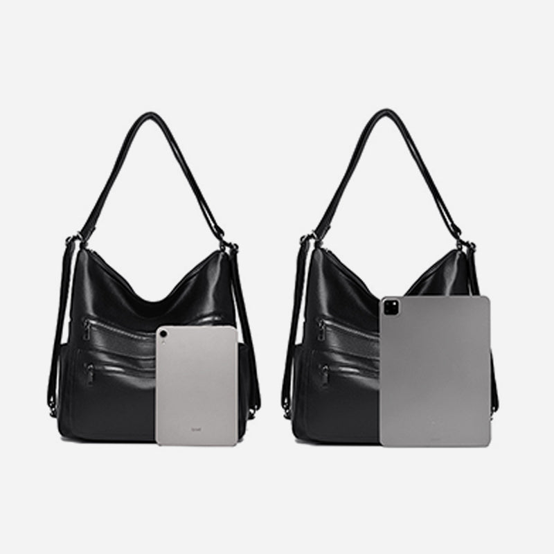 Multifunktionaler großer Business-Lederrucksack für Damen, umwandelbar