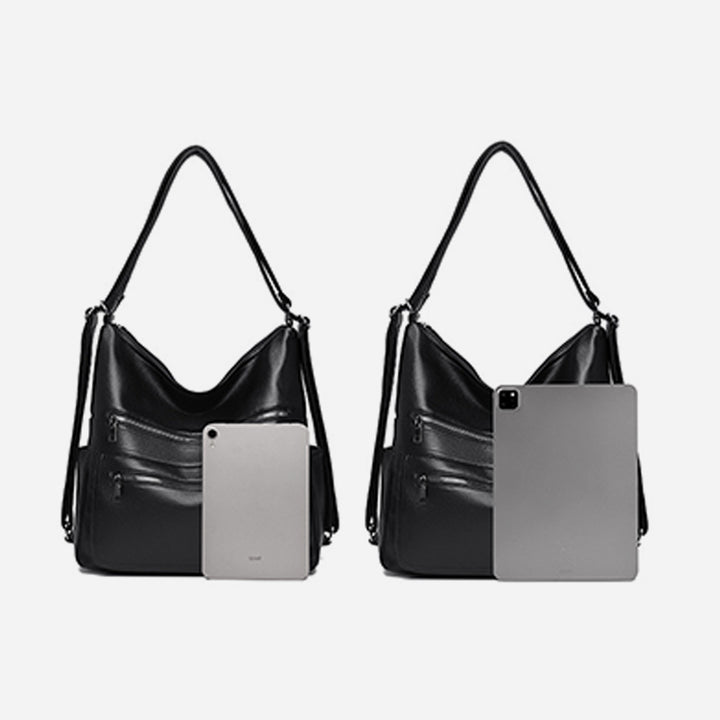 Multifunktionaler großer Business-Lederrucksack für Damen, umwandelbar