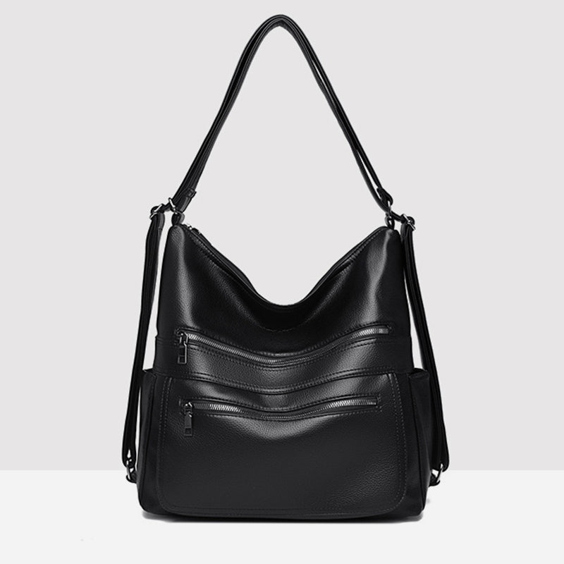 Multifunktionaler großer Business-Lederrucksack für Damen, umwandelbar