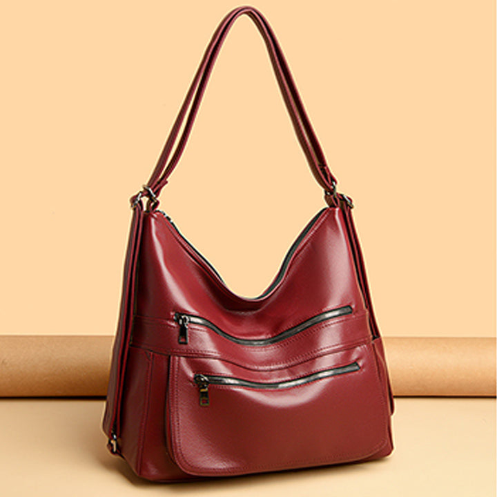 Multifunktionaler großer Business-Lederrucksack für Damen, umwandelbar