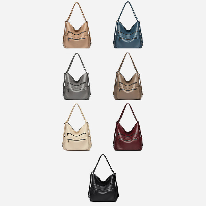 Multifunktionaler großer Business-Lederrucksack für Damen, umwandelbar