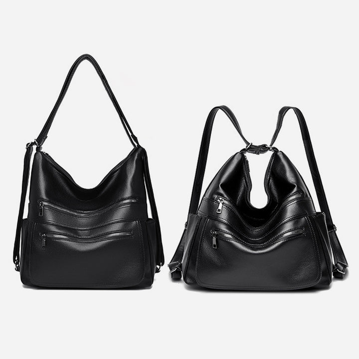 Multifunktionaler großer Business-Lederrucksack für Damen, umwandelbar