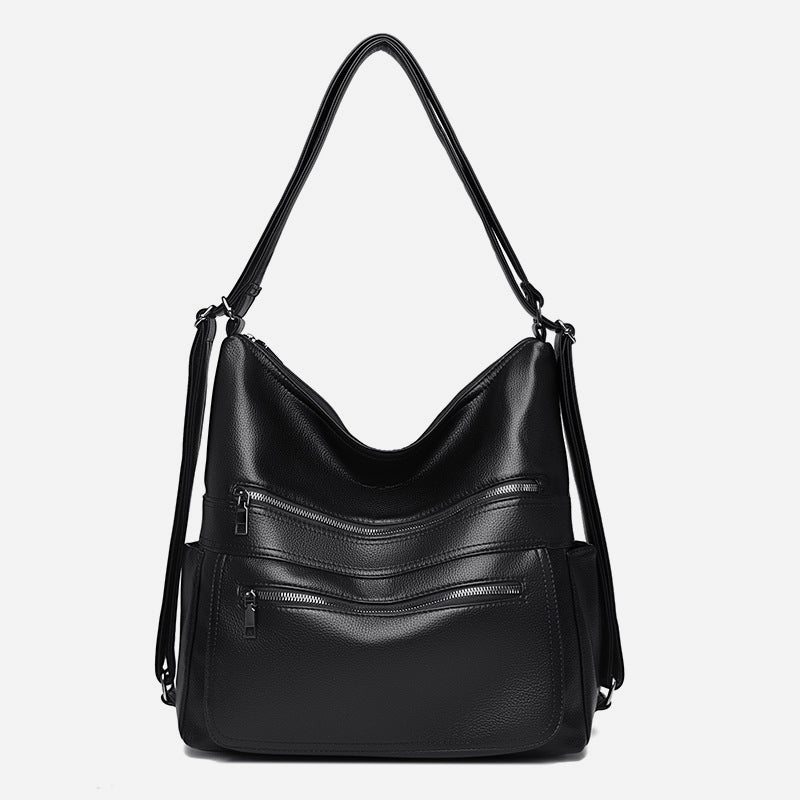 Multifunktionaler großer Business-Lederrucksack für Damen, umwandelbar