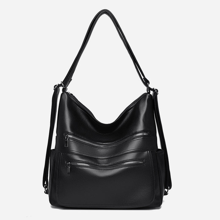 Multifunktionaler großer Business-Lederrucksack für Damen, umwandelbar
