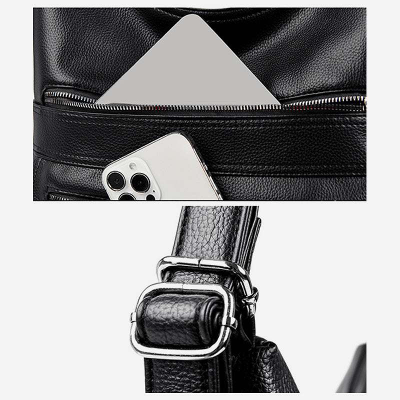 Multifunktionaler großer Business-Lederrucksack für Damen, umwandelbar