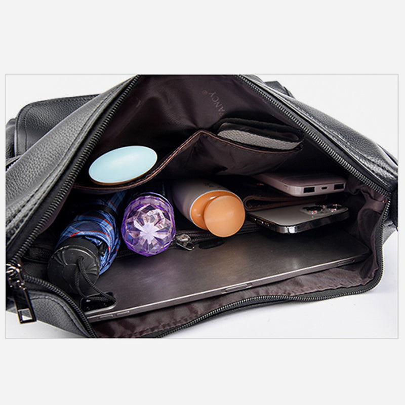 Multifunktionaler großer Business-Lederrucksack für Damen, umwandelbar