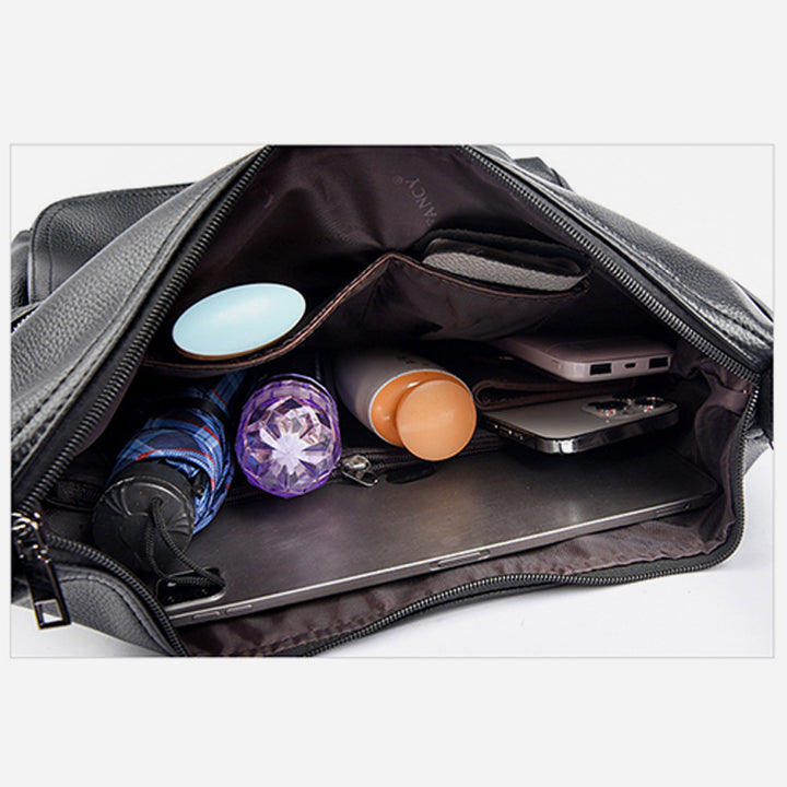Multifunktionaler großer Business-Lederrucksack für Damen, umwandelbar
