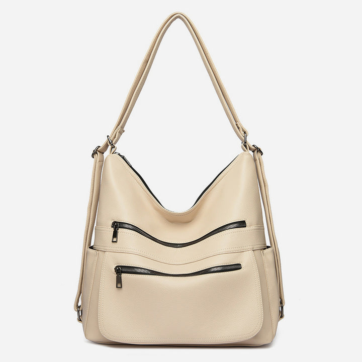 Multifunktionaler großer Business-Lederrucksack für Damen, umwandelbar