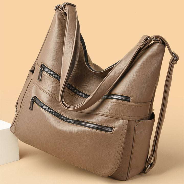 Multifunktionaler großer Business-Lederrucksack für Damen, umwandelbar
