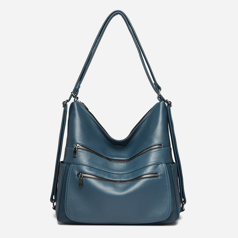 Multifunktionaler großer Business-Lederrucksack für Damen, umwandelbar