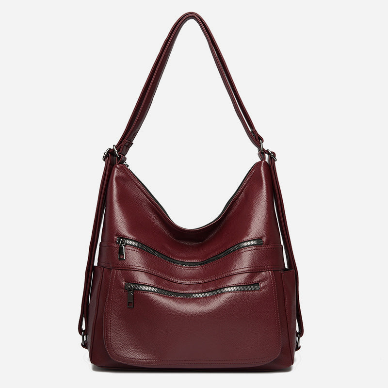 Multifunktionaler großer Business-Lederrucksack für Damen, umwandelbar