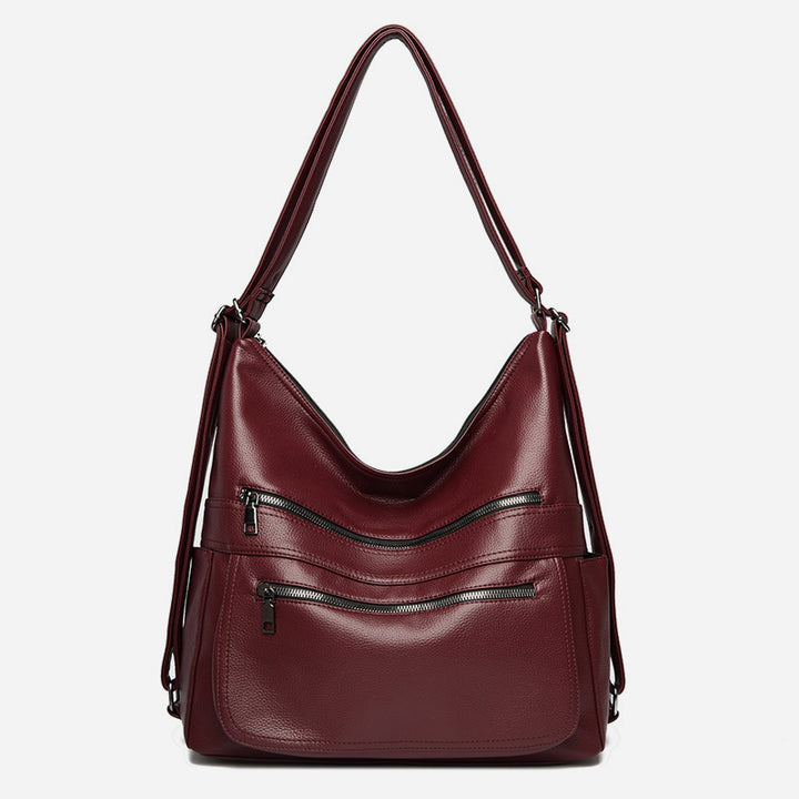 Multifunktionaler großer Business-Lederrucksack für Damen, umwandelbar