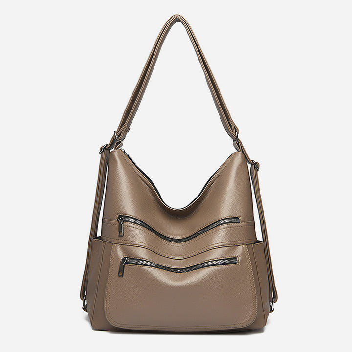 Multifunktionaler großer Business-Lederrucksack für Damen, umwandelbar