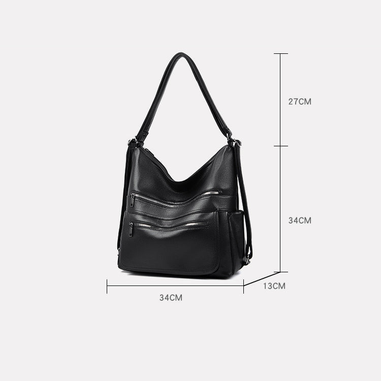 Multifunktionaler großer Business-Lederrucksack für Damen, umwandelbar
