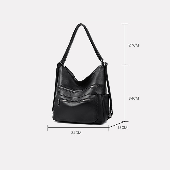 Multifunktionaler großer Business-Lederrucksack für Damen, umwandelbar